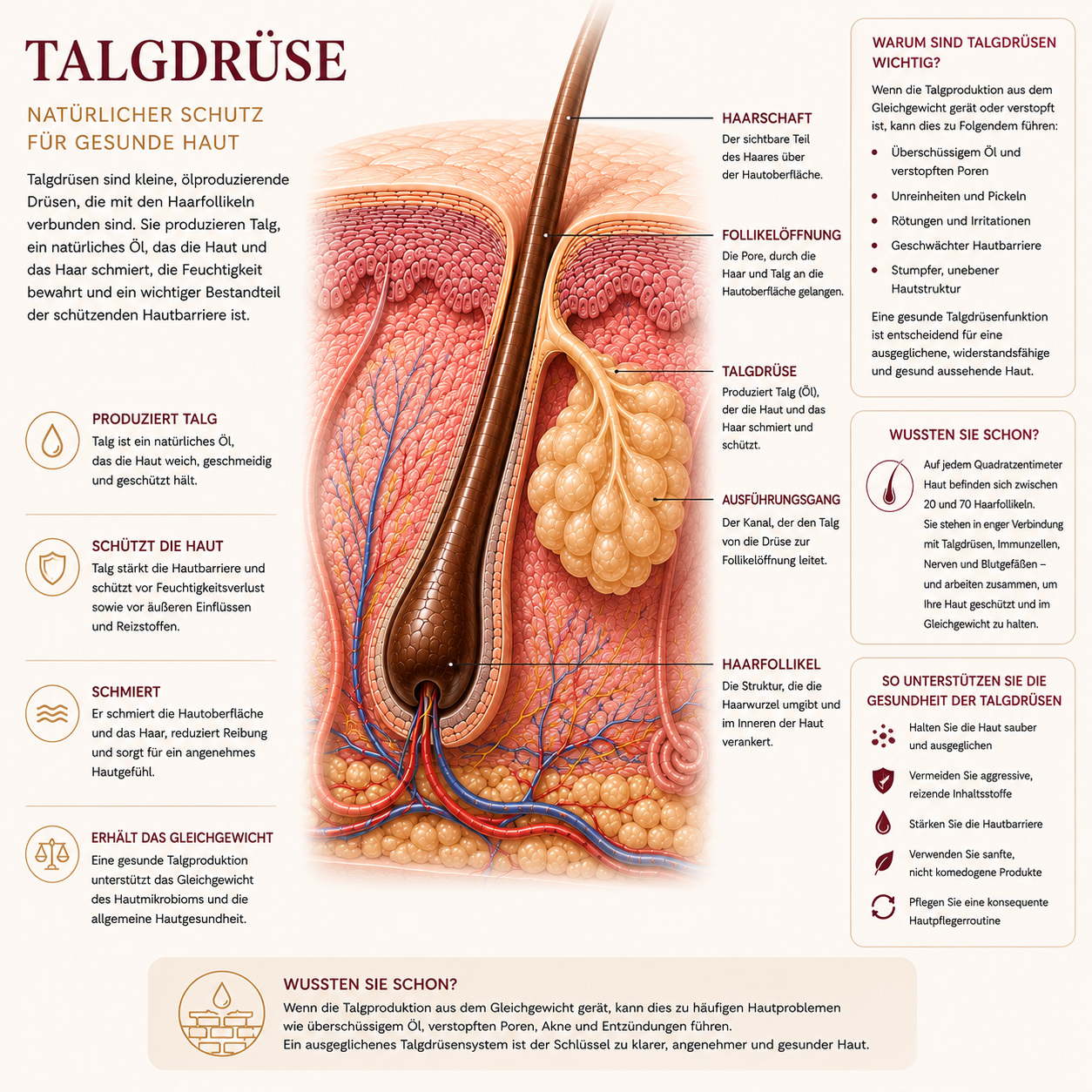 Diagramm einer Talgdrüse